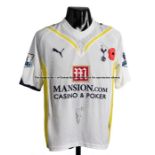 Kyle Naughton signed Tottenham Hotspur white poppy No.16 home jersey, season 2009-10, short-