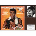 Muhammad Ali signed framed display, comprising a 6 by 5in. b&w signed by Ali mounted together with a
