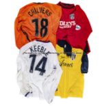 A collection of 18 Colchester United FC signed match-issue away jerseys circa 2000-2004, bearing