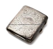 Horace Rawlins 1895 US Open winner silver cigarette case, of rectangular form, obverse with