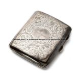 Horace Rawlins 1895 US Open winner silver cigarette case, of rectangular form, obverse with