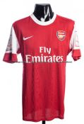 Tomas Rosicky Arsenal FC red and white No.7 home jersey 2010 Emirates Cup, match issue, short