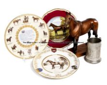 A group of horse racing collectibles, comprising: a Beswick model of Arkle; a boxed limited