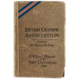 Rare British Olympic Association Official Report for the VIII Olympiad 1924, printed by Gale and