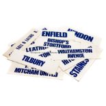 An intersting collection of football team nameplates formerly from the upcoming fixtures board at