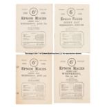 Four early 1930s Epsom Derby Day racecards, comprising 1931 (punch-holed), 1932 and Dorling's for