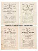 Four early 1930s Epsom Derby Day racecards, comprising 1931 (punch-holed), 1932 and Dorling's for