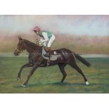 Tom Brooks (20th Century), DANCING BRAVE AND PAT EDDERY original pastel, signed by the artist,