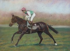 Tom Brooks (20th Century), DANCING BRAVE AND PAT EDDERY original pastel, signed by the artist,