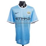 Micah Richards sky blue Manchester City No.12 jersey from the Audi Cup Final v Bayern Munich