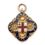 1903-04 London Charity Cup 9ct gold winner's medal awarded to a player of Casuals FC, quatrefoil