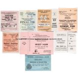 Collection of 47 football tickets dating between the 1950s and 1970s, including 21 England