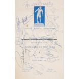 Multi-signed 1965 Football Writers’ Association Footballer of the Year menu booklet, at the Café