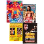 Collection of Lennox Lewis official fight programmes, boxing magazine and books, including Lewis v