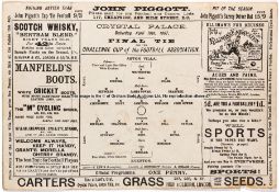 F.A. Cup Final programme Aston Villa v Everton played at the Crystal Palace 10th April 1897,