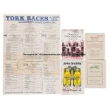 Collection of York racecards, dating between 1929 and 2019, including the May Dante meetings and