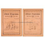 Two Tottenham Hotspur home programmes season 1913-14, Oldham Athletic 17th January & Burnley 23rd