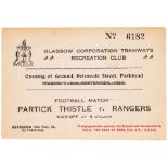Ticket for the Opening of the Ground, Helenvale Street, Parkhead, 2nd September 1924 and the