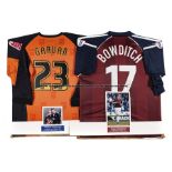 Two Ipswich Town away match issue player jerseys for Owen Garvan and Dean Bowditch, the Garvan a