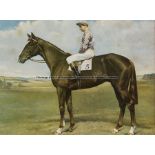 Group of four portraits of famous racehorses, comprising a pair PINZA (SIR GORDON RICHARDS) WINNER