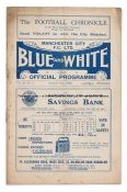 Manchester City v Burnley programme 31st August 1929