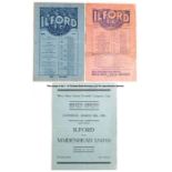 Three F.A. Amateur Cup Semi-Final programmes, Wycombe Wanderers v Woking played at Ilford FC 7th