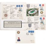 Group of four signed First Day Covers relating to the England v Italy World Cup Qualifier played