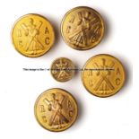 Five 19th century gilt-metal buttons for the Royal and Ancient Golf Club, St Andrews, four large and