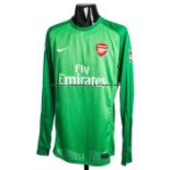 Lukasz Fabianaki Arsenal FC Asia Tour No.21 green goalkeeping jersey v Vietnam, played in Hanoi on