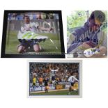 Dele Alli signed and framed football boot, Adidas white boot mounted in front of colour image of the