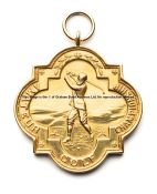 Stephen Dodd's 1989 Amateur Championship Golf medal, 9ct. gold, in quatrefoil form embossed with a