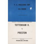 'Pirate' programme for Tottenham Hotspur v Preston North End 1968 FA Cup Fourth Round programme
