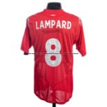 Frank Lampard signed England 2004-05 red replica away jersey, short sleeved with England badge,