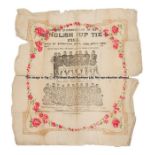 Souvenir paper napkin commemorating the first F.A. Cup Final played at Chelsea FC's STamford