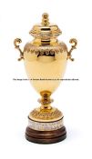 Jockey's prize for 1957 Derby, won by Lester Piggott on Crepello, 9ct gold .375 miniature urn with