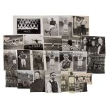 Collection of b&w photographs featuring Arsenal in the 1930s, comprising eight 8 by 6in. match