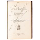 Brownlee (W. Methven) Lawn Tennis, J.W. Arrowsmith, London,1889, hardcover, SIGNED BY THE AUTHOR