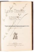 Brownlee (W. Methven) Lawn Tennis, J.W. Arrowsmith, London,1889, hardcover, SIGNED BY THE AUTHOR