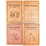 Four Tottenham Hotspur home programmes, 1914 Football League v Sunderland, 1915 single-sheet