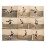 Ten b&w press photographs of Newport County FC players, season 1956-57, individual 12 by 8in.
