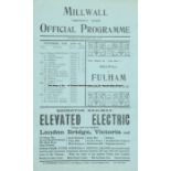 Millwall v Tottenham Hotspur programme 6th November,1915, London Football Combination wartime issue,