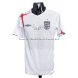 Frank Lampard signed England 2005-06 white replica home jersey, short sleeved with England badge,