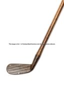 Spalding patent spring face iron hickory shaft, sheepskin grip worn, indistinct marks to back of