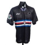 Roberto Mancini signed UC Sampdoria No.10 black third-choice away jersey, season 1996-97, short-