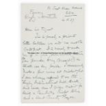Barry Cumberlege signed handwritten letter, Cricket & Rugby Union interest, dated 16th May 1927,