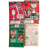 Four Scottish Cup programmes, League Cup s/f Raith Rovers v Hamilton Academical 20.11.48, and