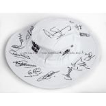 Team-signed Ryan Sidebottom England Test Match sunhat from 2009, Signed by the England team in black