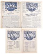 153 Ilford FC home programmes dating between the 1940s and 1960s, first-team League, Cup, friendlies