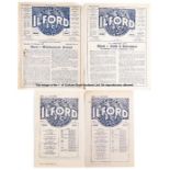 153 Ilford FC home programmes dating between the 1940s and 1960s, first-team League, Cup, friendlies
