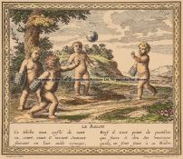 Claudine Bouzonnet-Stella (French, 1636-1697), LE BALLON JEU DE PAUME restrike engraving depicting